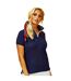 Asquith & Fox Womens/Ladies Short Sleeve Contrast Polo Shirt (Navy/ White)