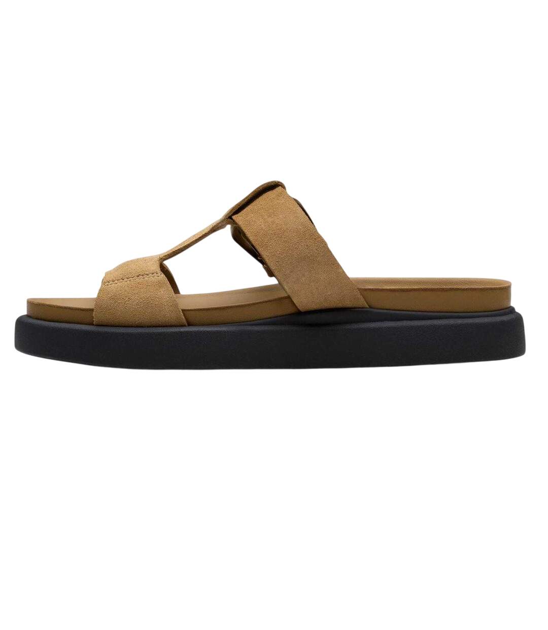 Womens/ladies Aristella Suede Mules Warm Sand Clarks-3