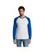 SOLS - T-shirt manches longues FUNKY - Homme (Blanc/bleu roi) - UTPC3513
