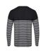 T-shirt Manches Longues Motif/style À Rayures Breton Homme Bleu Marine Blanc Front Row-3