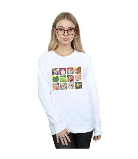 Disney Sweat-shirt à carreaux à l'effigie des personnages de Toy Story - Femmes/Ladies (Blanc) - UTBI41955