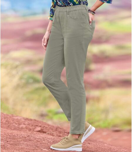 Pantalon Tregging en Twill Stretch 