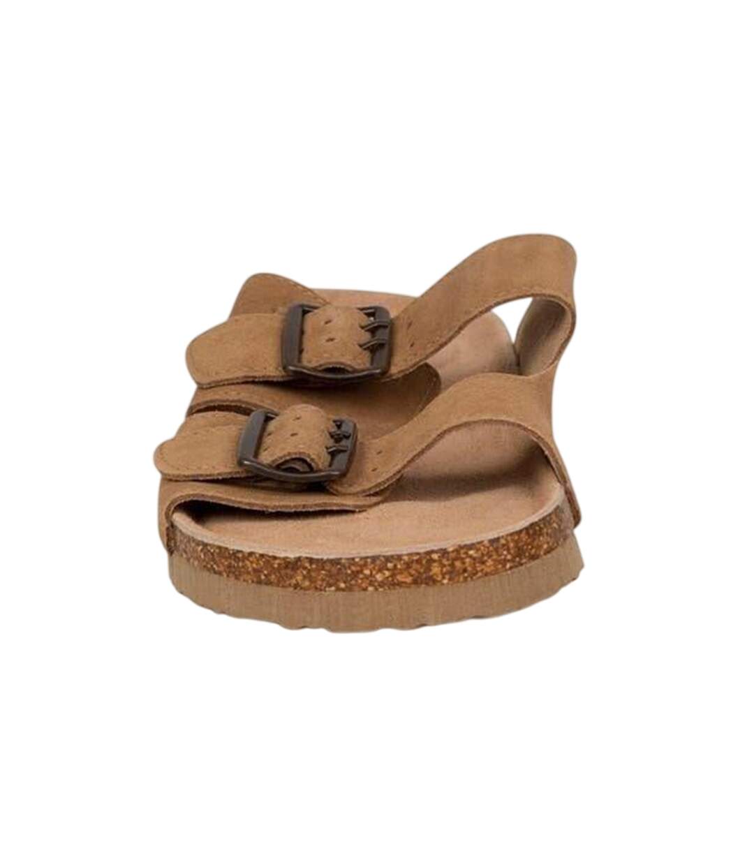Claquettes Unies À Boucles Ajustables Femme Marron Clair Trespass-4