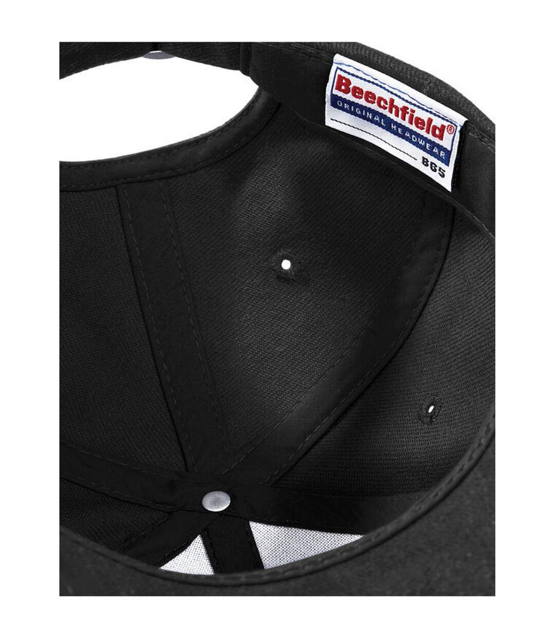 Unisex Adult Pro-style Heavy Brushed Cotton Baseball Cap Black Beechfield-3