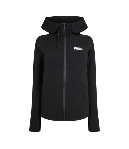 Womens/ladies Logo Hooded Regular Sweat Jacket  Black Puma