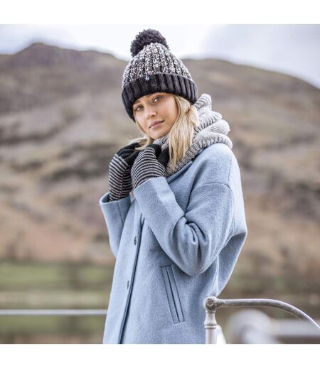 Ladies Winter Fleece Lined Cable Knit Thermal Snood Infinity Scarf