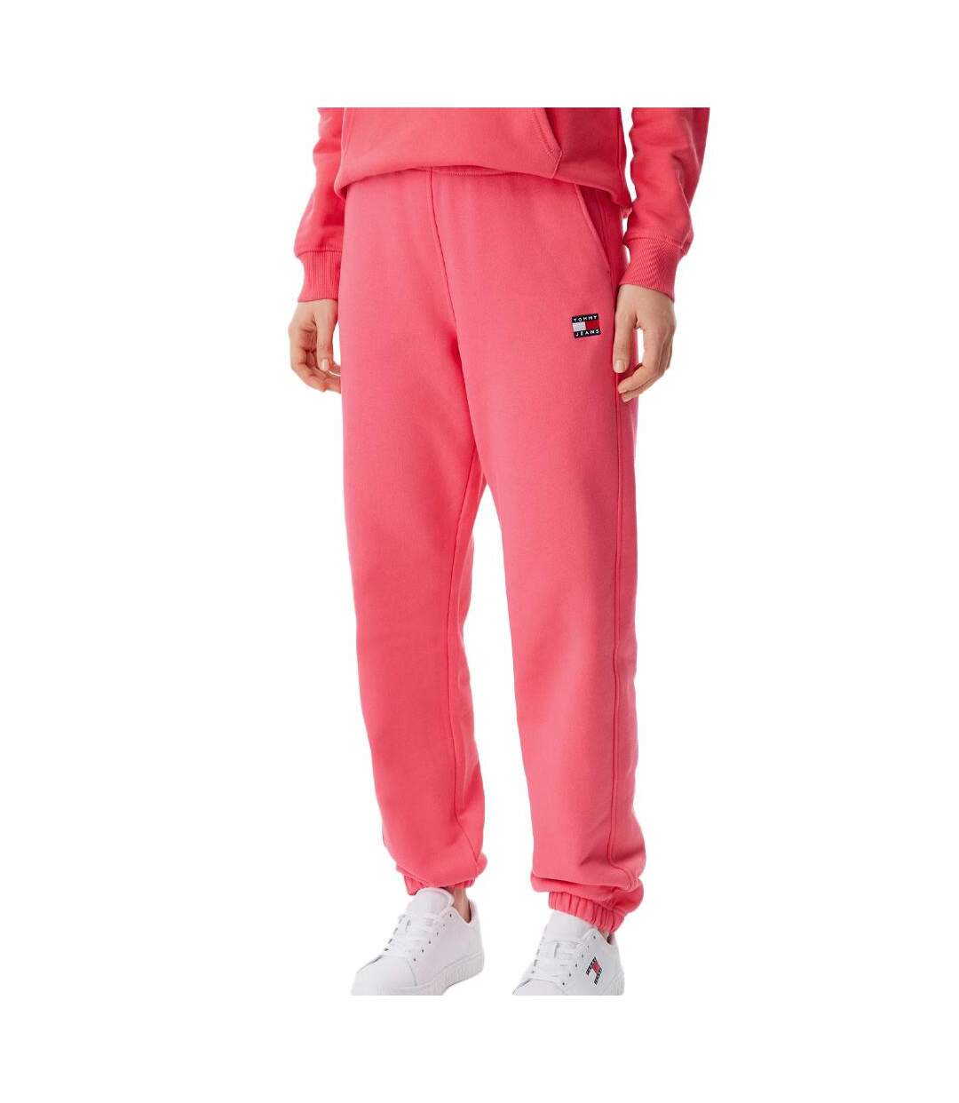 Jogging rose femme tommy jeans badge jogger - l-1
