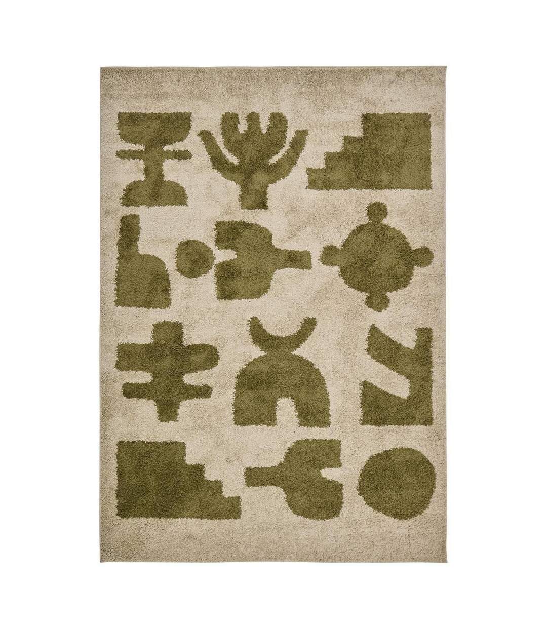Tapis de Salon Déco Nyero 160x230cm Kaki-1