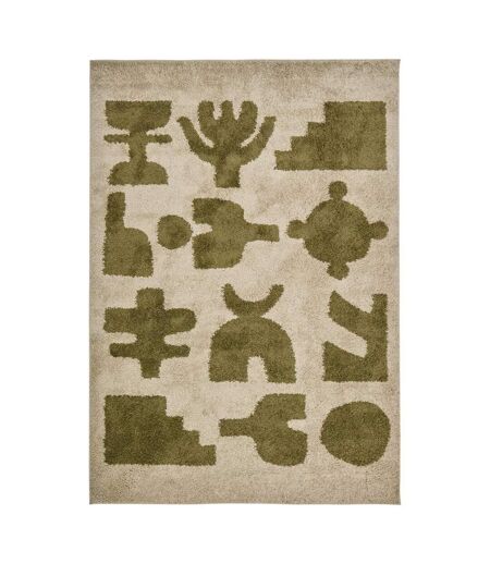Tapis de Salon Déco Nyero 160x230cm Kaki