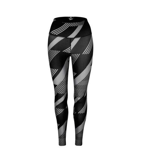 Womens/ladies Geometric Skinny Leggings Black Night Reebok