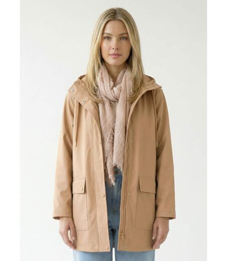 Parka à capuche zippée pressionnée déperlante