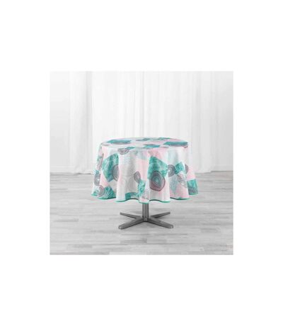 Nappe Antitache Ronde Peachy 180cm Bleu & Rose