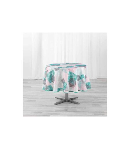 Nappe Antitache Ronde Peachy 180cm Bleu & Rose