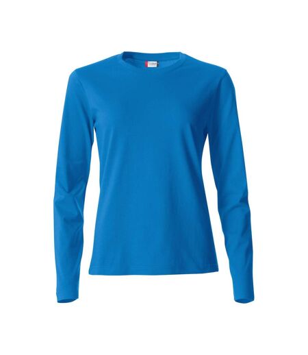 Womens/ladies Basic Long-sleeved T-shirt Royal Blue Clique