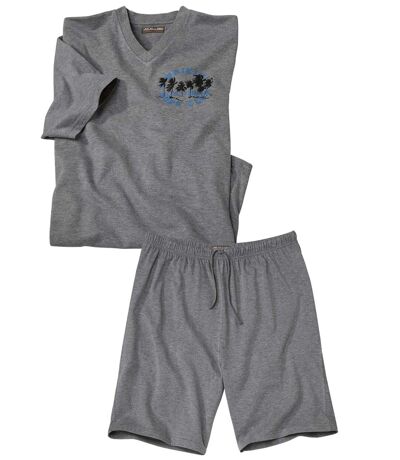 Men's Grey Short Pyjama Set