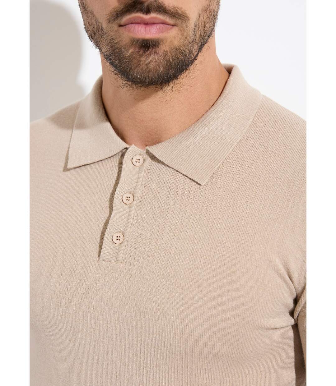 Pull coupe ajusté fine jauge col polo-4