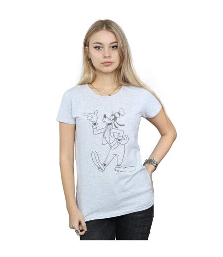 Disney T-shirt en coton classique Goofy pour dames et messieurs (Gris sportif) - UTBI31027