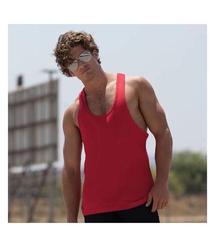 Skinnifit Mens Plain Sleeveless Muscle Vest (Bright Red) - UTRW4741