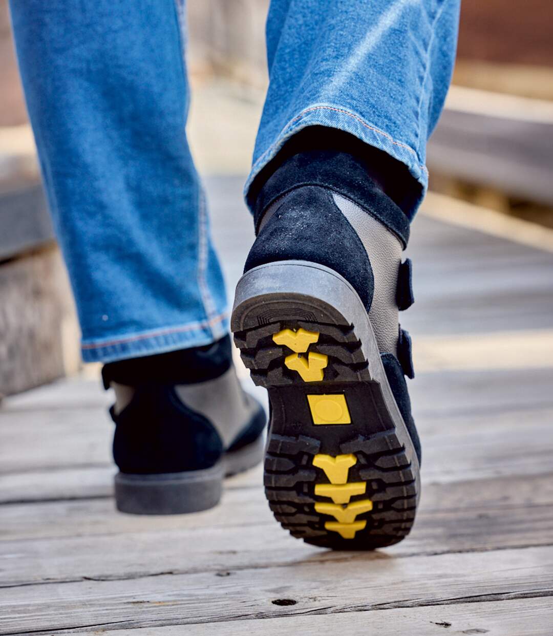 Les Boots en Croûte de Cuir Scratchées Doublées Sherpa-3