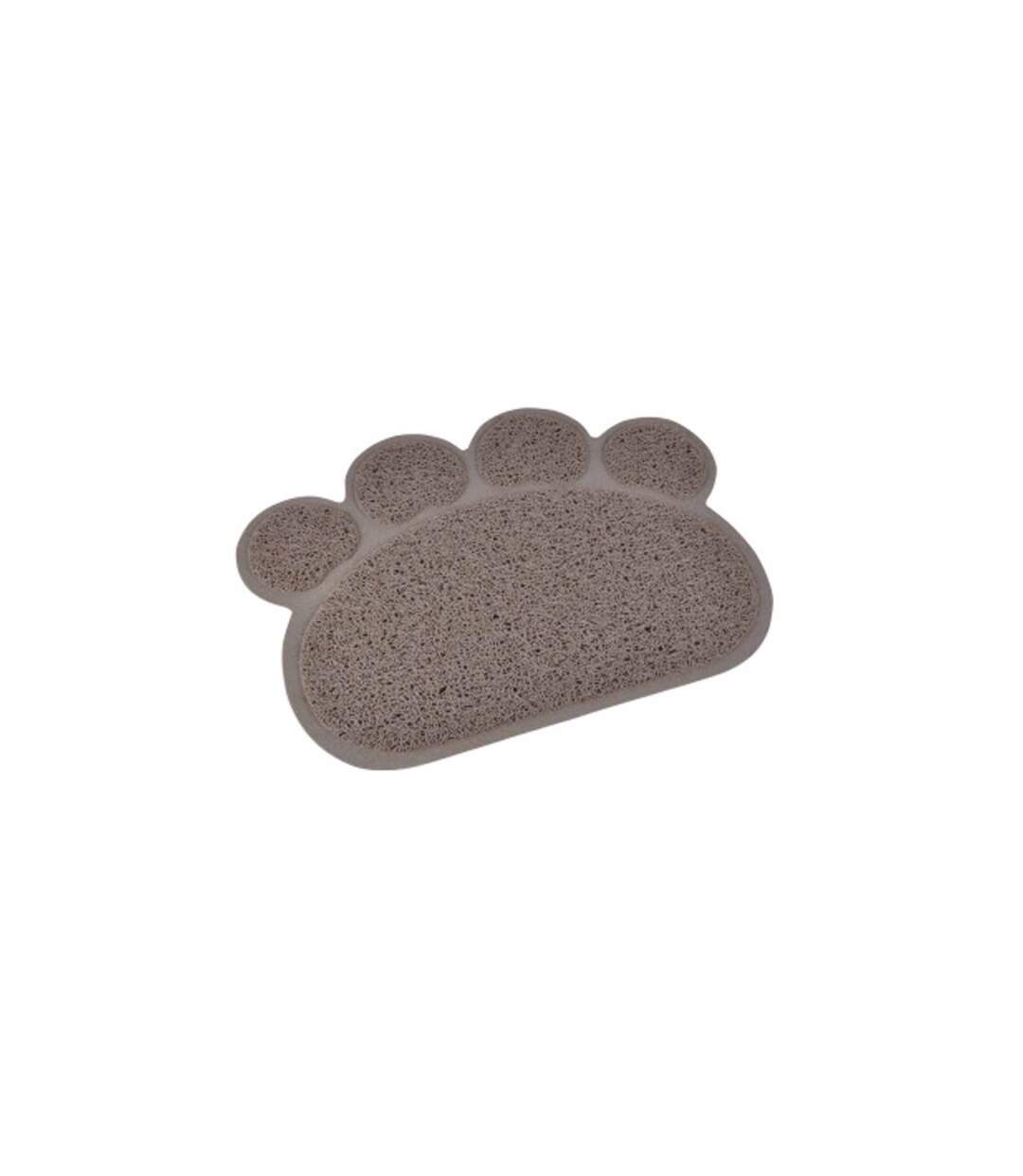 Tapis Repas pour Chien & Chat Pattes 40cm Taupe-1