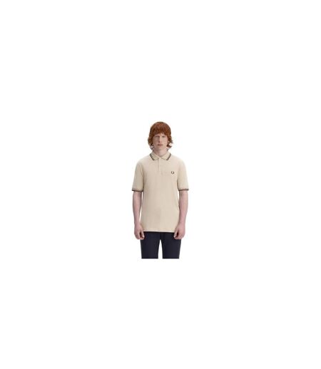Mens Twin Tip Polo Shirt Warm Beige Fred Perry