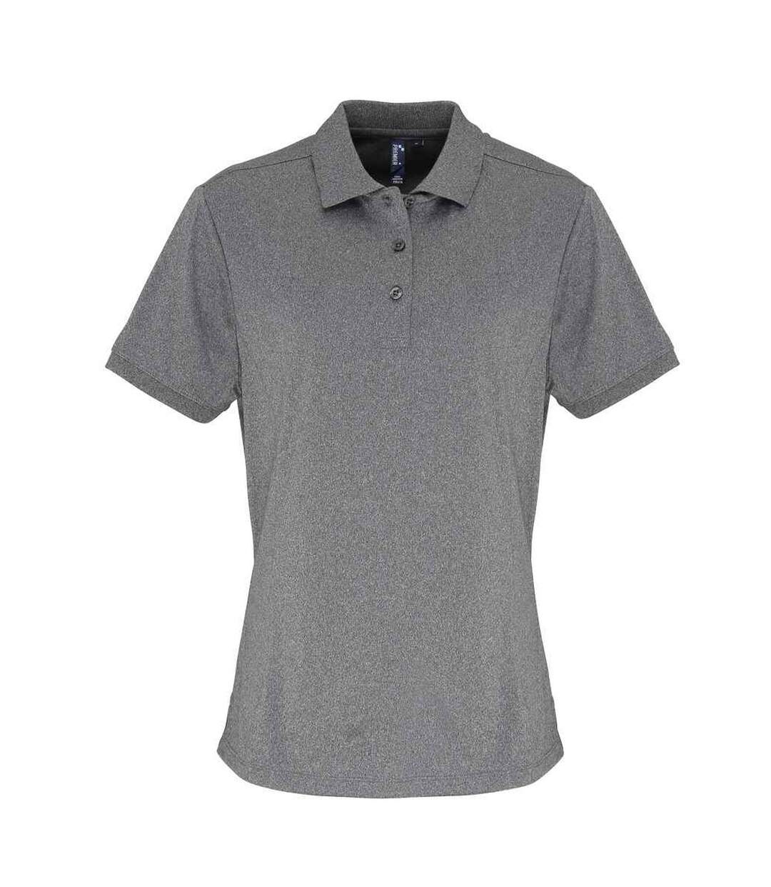 Polo coolchecker femme gris chiné Premier-1