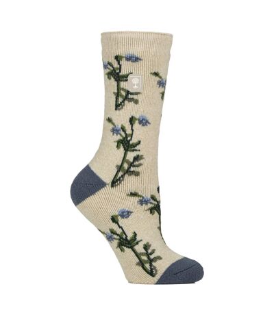 Womens Thermal Socks | Thin Floral Patterned Fleece Socks