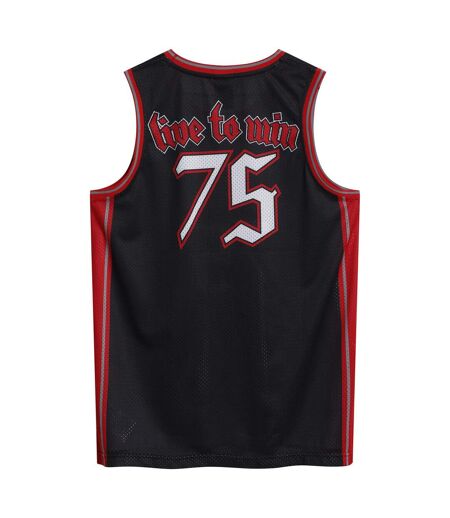Mens Motorhead Basketball Jersey Black Red Amplified