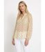 Blouse voile motifs métallisés encolure V-1