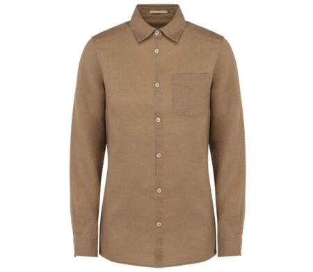 Chemise en lin - Femme - PATS505 - marron cream coffee