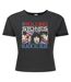 Womens/ladies Union Jack The Rolling Stones Crop Top Charcoal Amplified-1