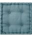 Coussin de sol carré en coton à motif Otto - 38 x 38 - Bleu Canard