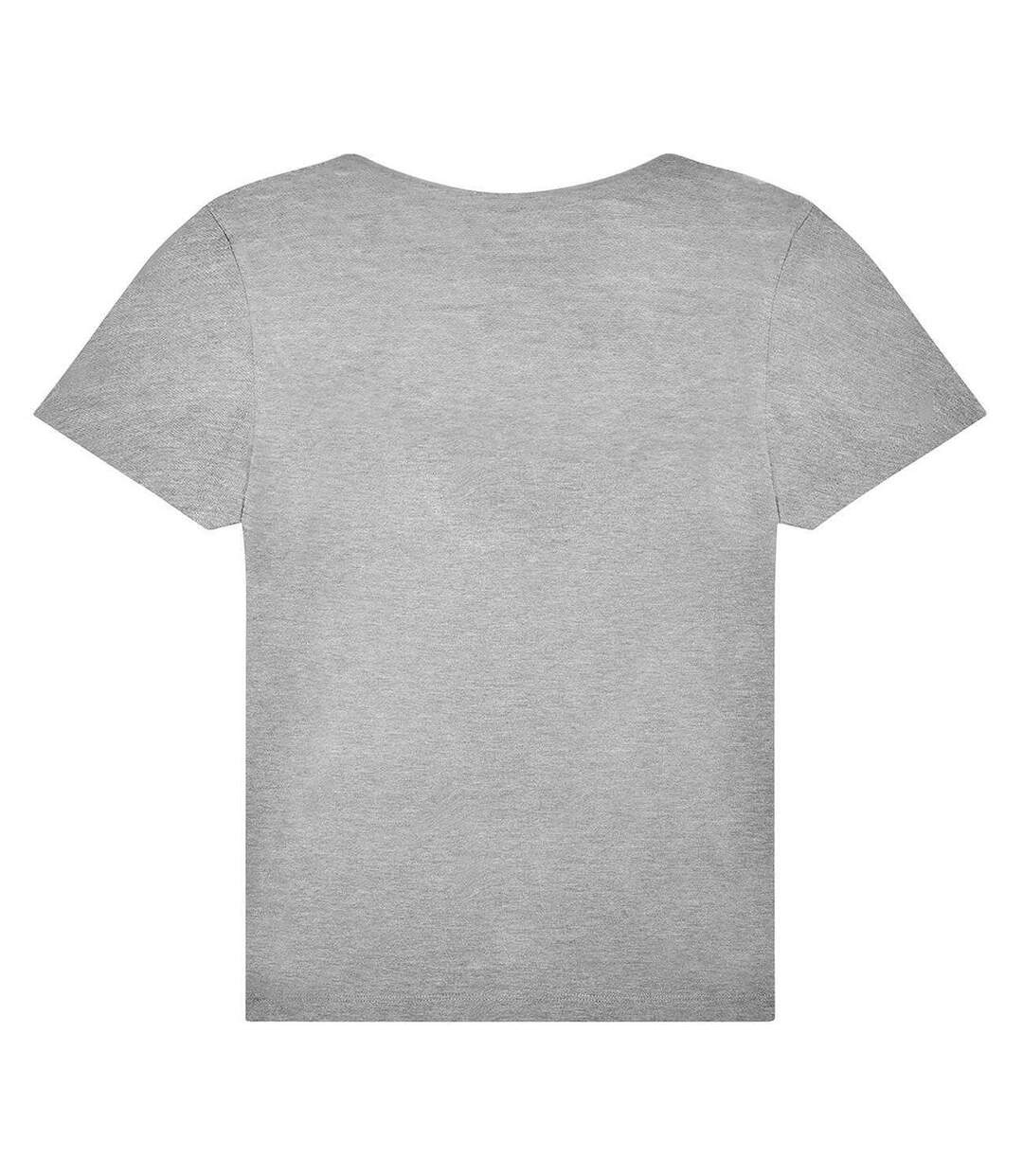 Womens/ladies Plain V Neck T-shirt Sports Grey B&C-2