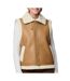 Veste bombardier sans manches camel femme pieces janelle teddy-1