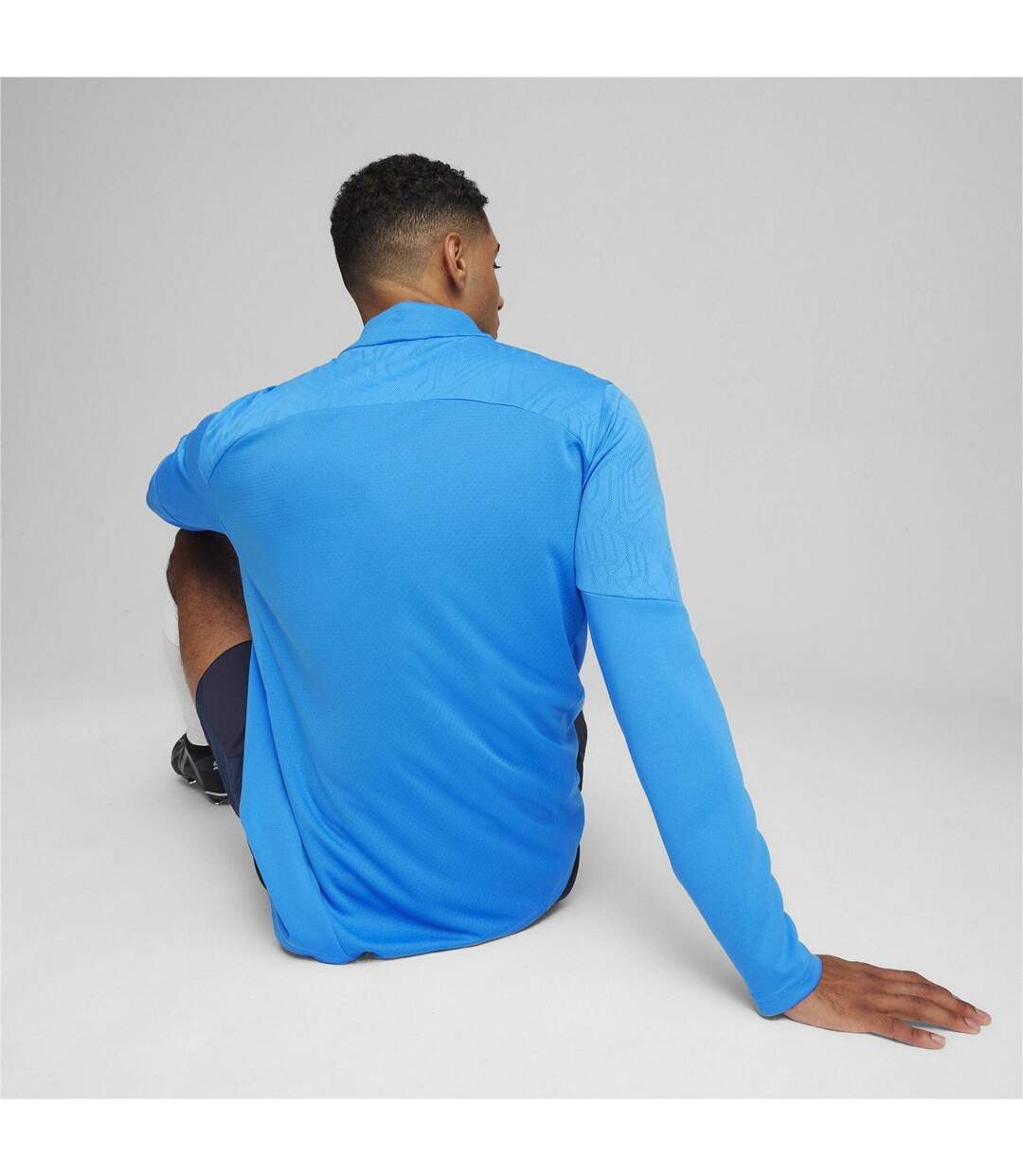 Mens Teamfinal Quarter Zip Training Fleece Top Blue Puma-4