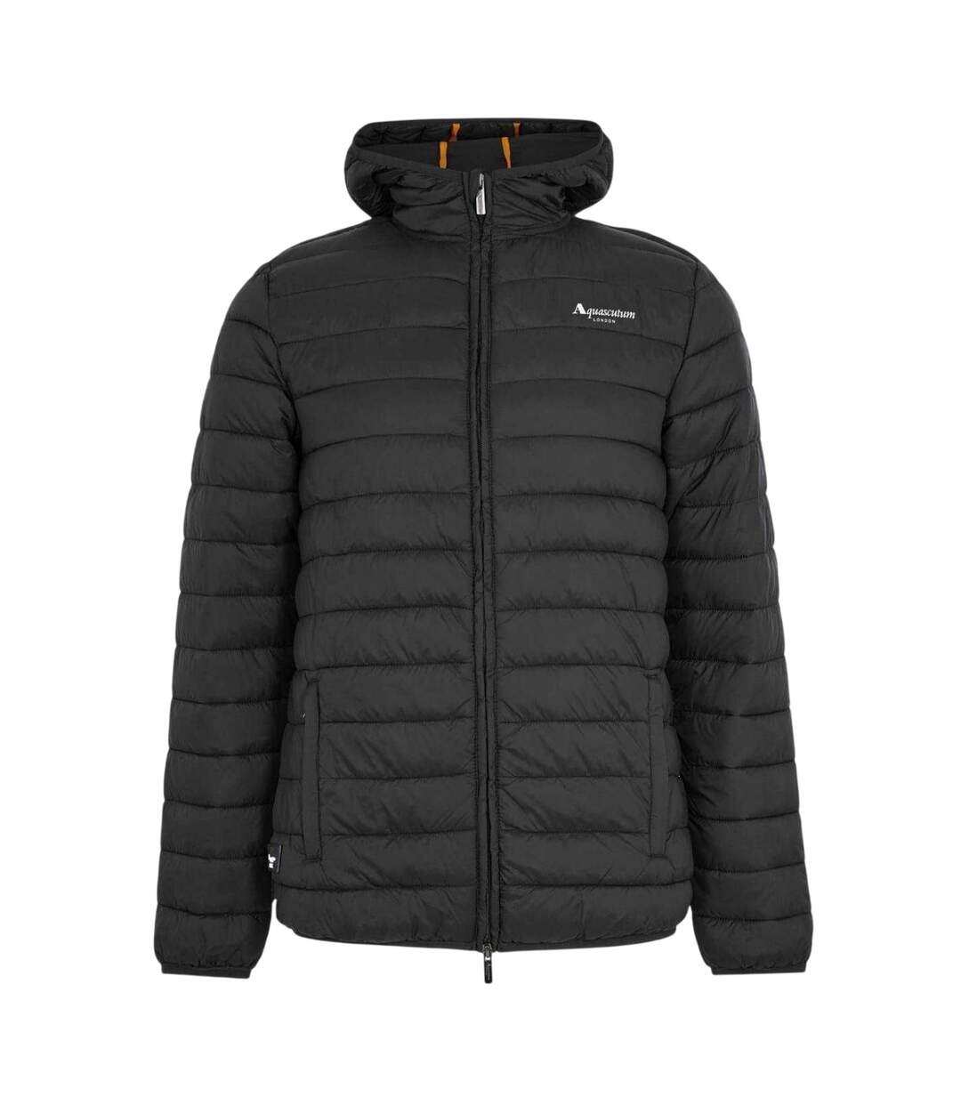 Mens Logo Puffer Jacket Black Aquascutum-2