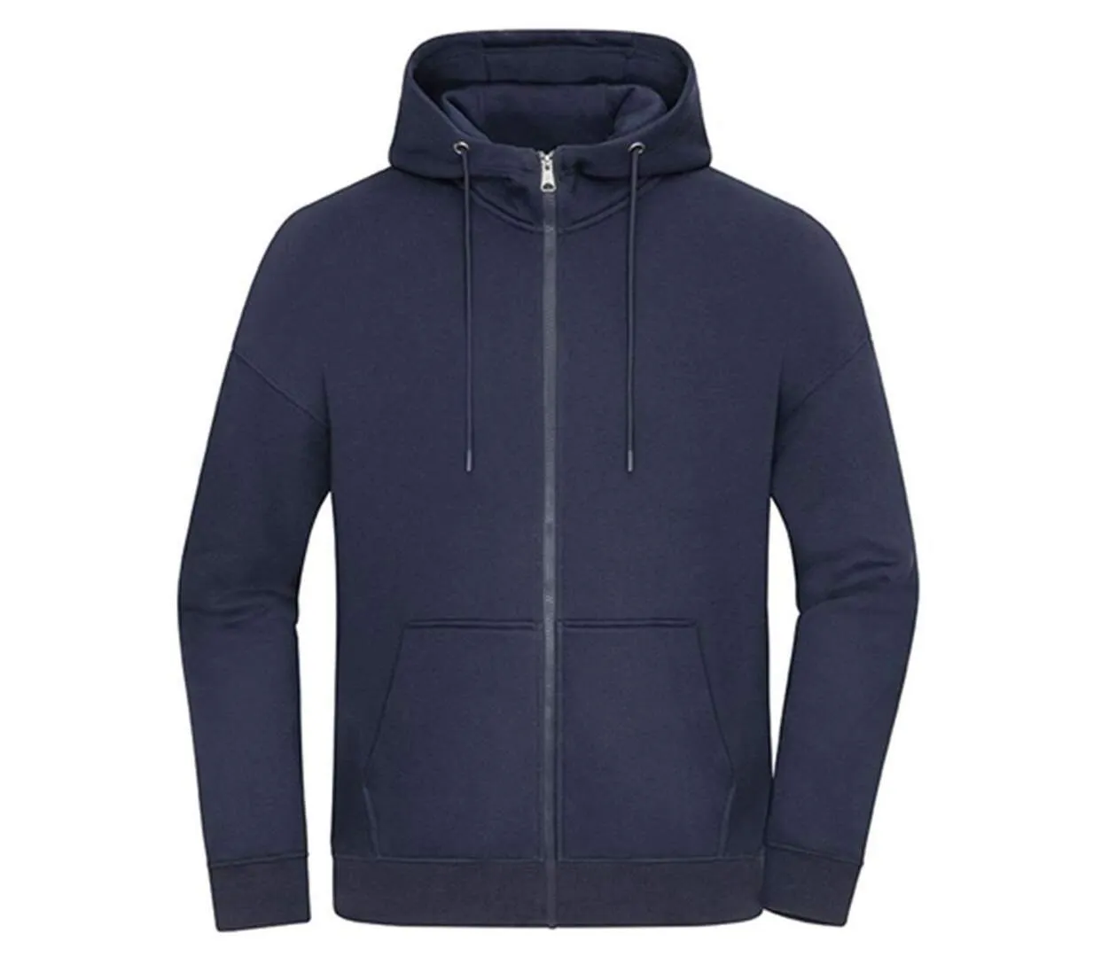Sweat à capuche zippé oversize unisexe - 8043 - bleu marine-1