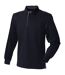 Front Row Mens Super Soft Long Sleeve Rugby Polo Shirt (Black)