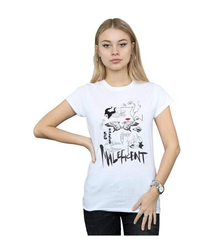 Disney Femme/Les femmes Maleficent Mistress Of Evil Growing Wild Collage Cotton T-Shirt (Blanc) - UTBI30611