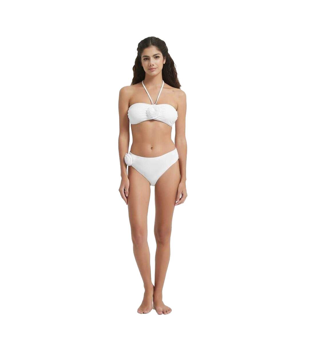 Womens/ladies Corsage Bikini Top White Be You-4