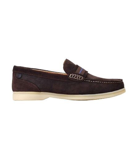 Mens Drum Suede Loafers Burnt Brown Base London