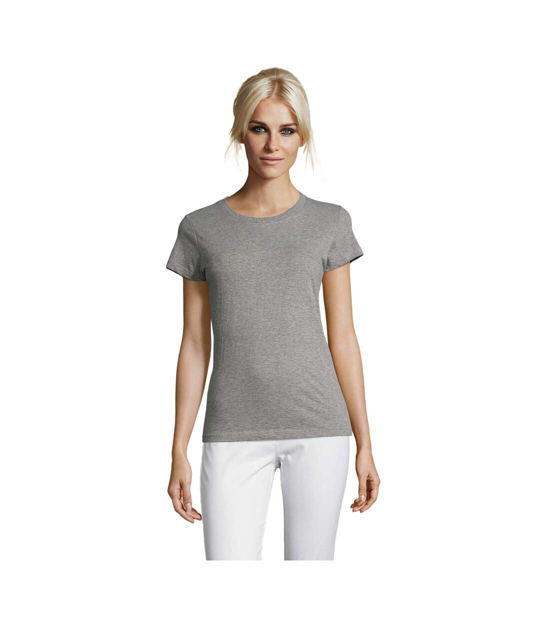 T-shirt Regent Femme Gris Chiné SOLS-2