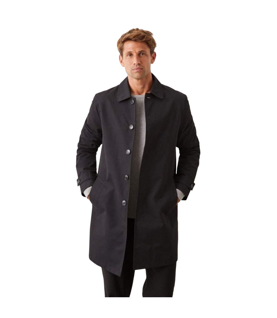 Mens classic trench coat black Burton