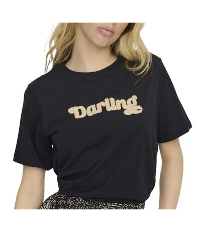 T-Shirt noir femme jdy felisa towel - l