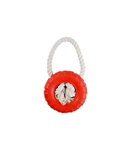 Jouet pour Chien Pneu & Corde 25cm Rouge