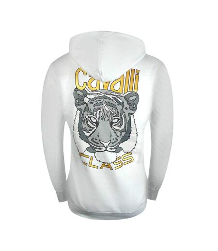 Sweat À Capuche Motif/style Tigre Homme Blanc Cavalli Class