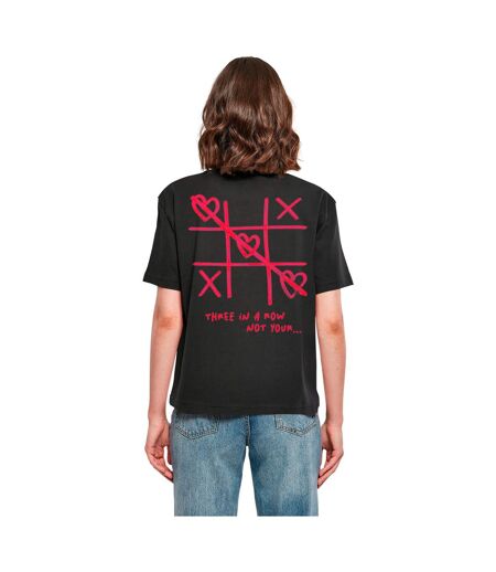 T-shirt Femme/femme Three In A Row Trois En Ligne Noir Miss Tee