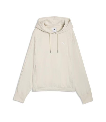 Sweat à capuche écru femme puma oversized