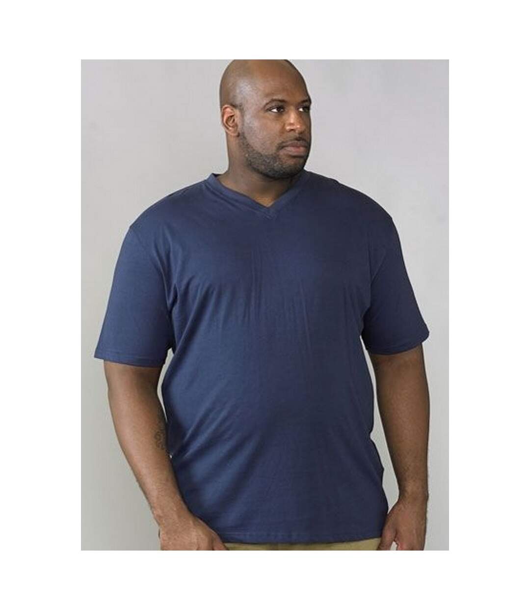 Duke Mens D555 Kingsize Signature-1 Cotton T-Shirt (Navy) - UTDC144-3