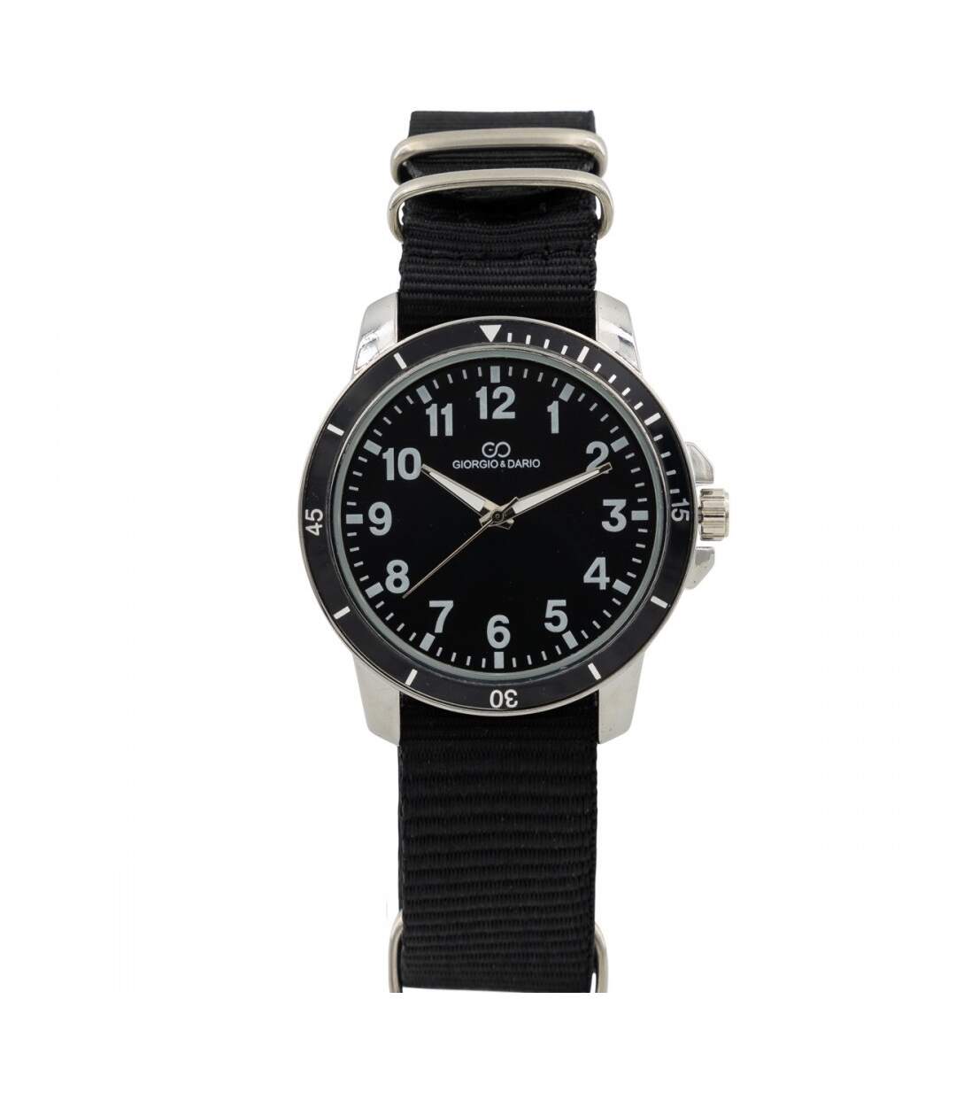 Montre Homme Bracelet Tissu Noir GIORGIO-1